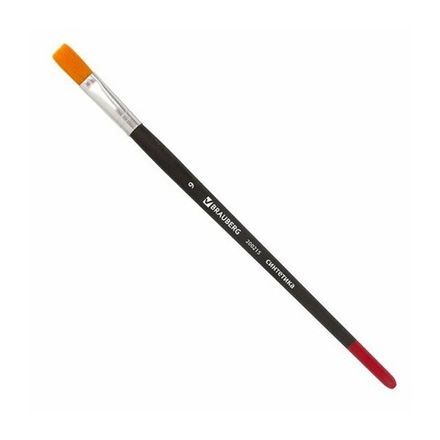 Кисть синтетика плоская № 9, Brauberg