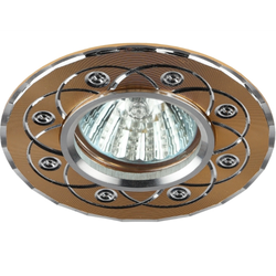 Светильник встраиваемый алюминиевый ЭРА KL40 SL/GD/1 под лампу MR16 GU5.3 золото/серебро | Алюминиевые встраиваемые светильники