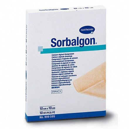 SORBALGON - Повязки из волокон кальция-альгината: 10 х 10 см; 10 шт.