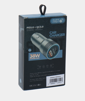 Автомобильное зарядное устройство Питер Маркет, 38Вт, USB Type-C, 2 разъема