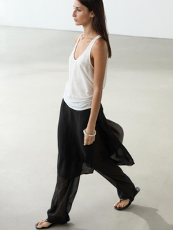 Massimo Dutti Юбка из 100% шелка поверх брюк, черный