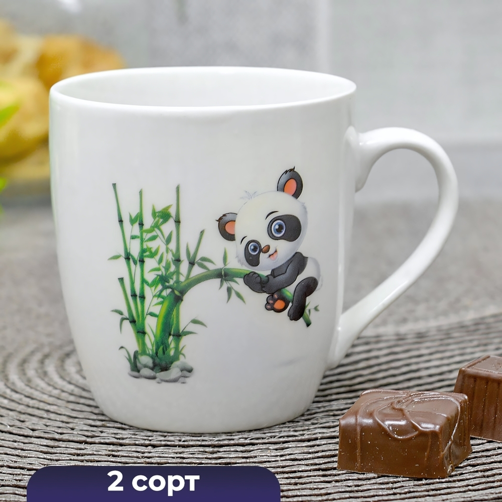 Кружка 220мл Панда, фарфор, 2 сорт