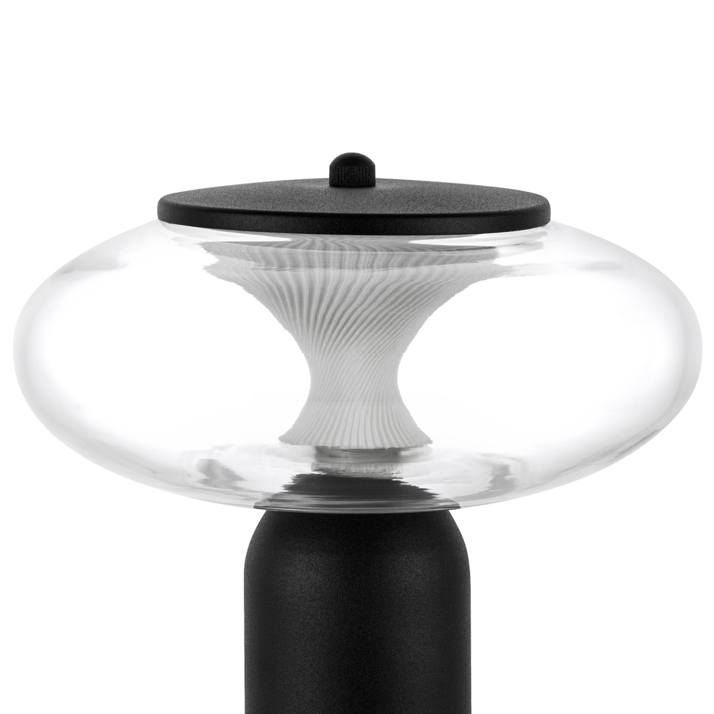 612917 Настольная лампа PALERMO 8W LED 350LM G ЧЕРНЫЙ/ПРОЗРАЧНЫЙ 3000K