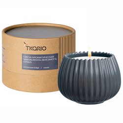 Свеча ароматическая Tkano Edge Sandalwood Bergamot & Citrus серая 30ч