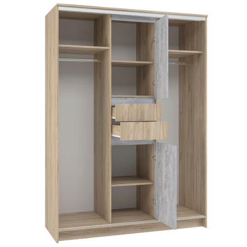 Шкаф-купе Эдем 1,5м Дуб крафт серый/бетонный камень NEW