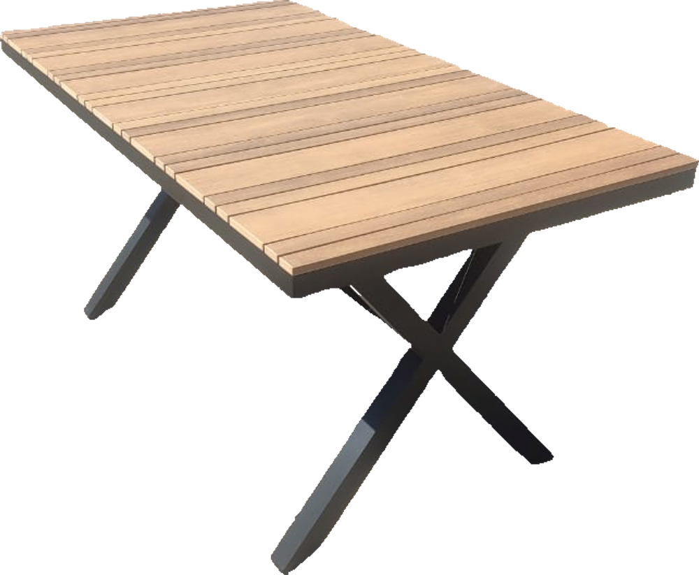 Алюминиевый прямоугольный стол ПОЛИВУД-12 150*80  цвет тик арт.1034