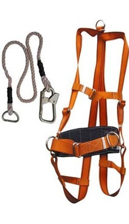 Пояс ПП-2ВЖ (фал 1,4м) с наплеч. и набедр. лямками (канат)