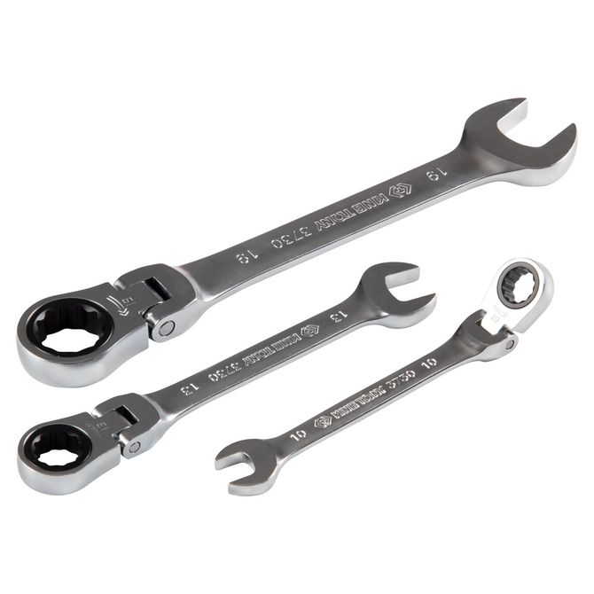 KING TONY (12006MR) Набор комбинированных трещоточных ключей, 10-19 мм, 6 предметов