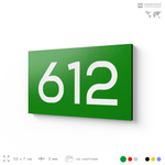 Номер на дверь 612, табличка на дверь для офиса, квартиры, кабинета, аудитории, склада, зеленая 120х70 мм, Айдентика Технолоджи