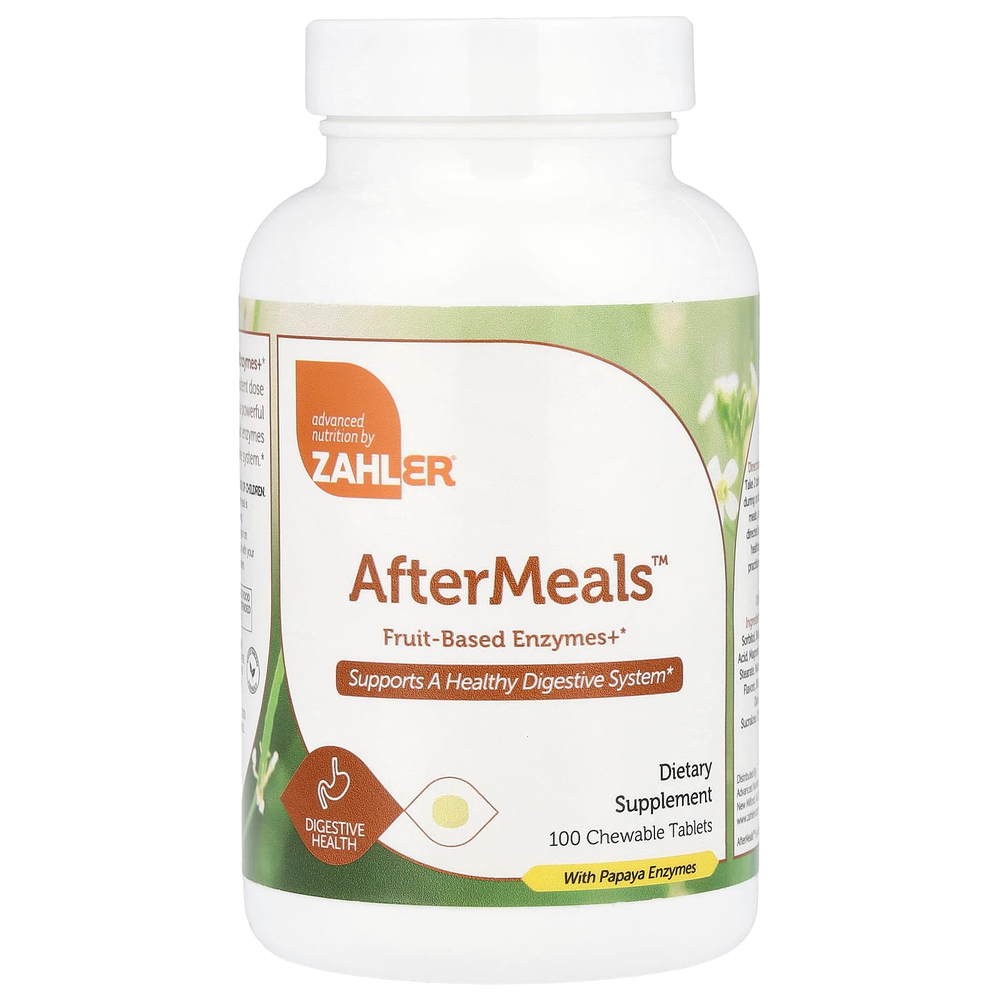Zahler, AfterMeals™, фруктовые ферменты, 100 жевательных таблеток