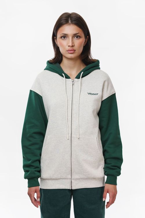 Худи HTF Zip светло-серый/зеленый