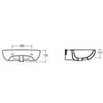 Умывальник-тюльпан "Лаго-55" с отв (КЕРАМИН)