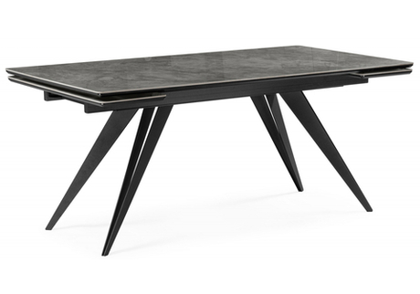 Керамический стол Woodville Дарвин 160(220)х89 серый мрамор baolai, черный