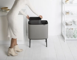 Brabantia Bo Touch 11+23л мусорный контейнер для минерального бетона серый