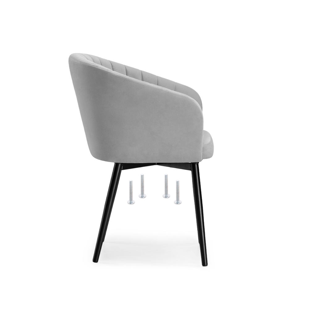 Стул на металлокаркасе Woodville крутящийся Моншау velutto 52, черный, ножки черные