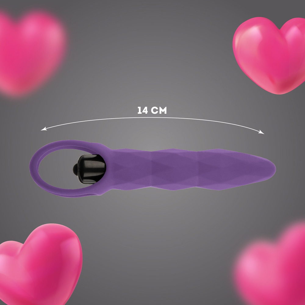 Фиолетовый анальный вибромассажёр - 14 см. (Цвет: фиолетовый)