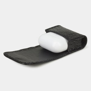 Держатель для наушников Petit из кожи аллигатора, черного цвета