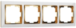 Рамка на 4 поста Snabb (белый/золото)