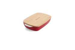 KitchenAid Керамическое блюдо 26x15,5x6,5 см + крышка Империя красный
