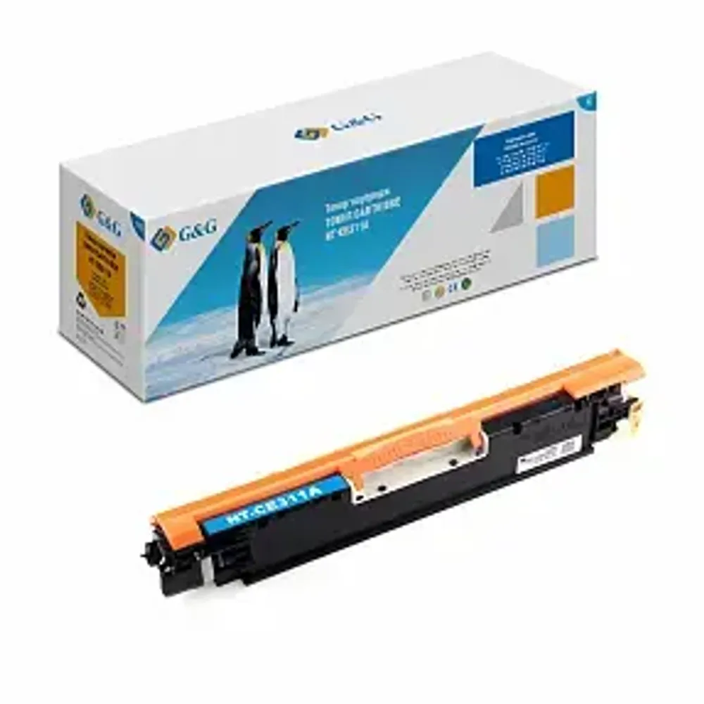 Тонер-картридж G&amp;G, аналог HP CE311A (126A), Canon 729 голубой (1k)