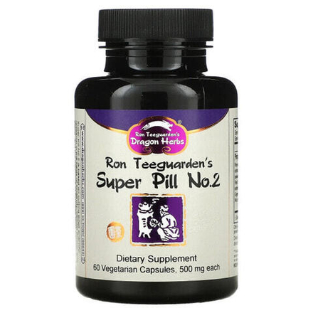 Растительные экстракты и настойки Dragon Herbs ( Ron Teeguarden ), Super Pill No. 2, 500 мг, 60 вегетарианских капсул