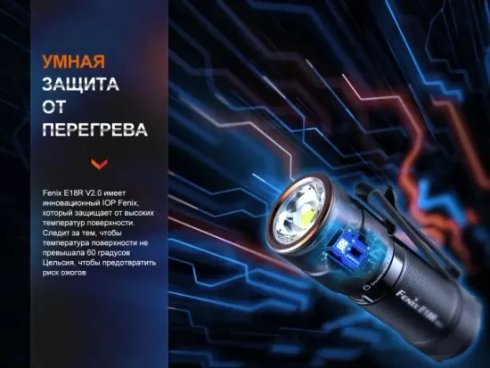 Фонарь FENIX Мод. E18R V2.0 (1200лм-146м)(светодиод: Luminus SST40)(56г)