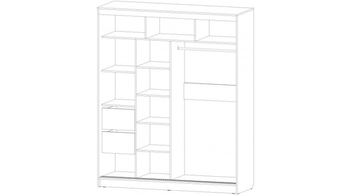 Шкаф-купе Верона 1800 Венге / Анкор светлый