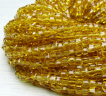 БВ005НН3 Хрустальные бусины квадратные, цвет: янтарный, размер 3 мм, кол-во: 63-65 шт.