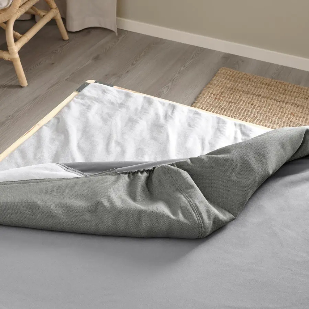 Каркас кровати - LYNGÖR / LYNGОR IKEA/ ЛЮНГЕРЬ ИКЕА, 140х200 см, серый
