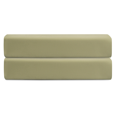 Простыня на резинке из сатина цвета шалфея с брашинг-эффектом из коллекции essential, 180х200х30 см