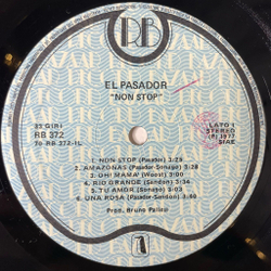 Винтажная виниловая пластинка LP El Pasador Non Stop (Italy 1977) Amanda Mia , Amore Mio
