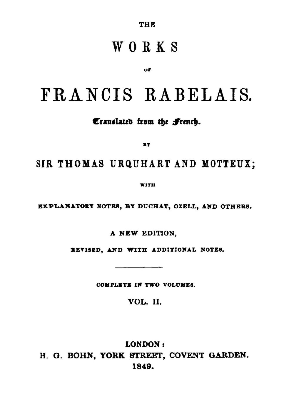 The Works of Francis Rabelais. Volume 2 | François Rabelais