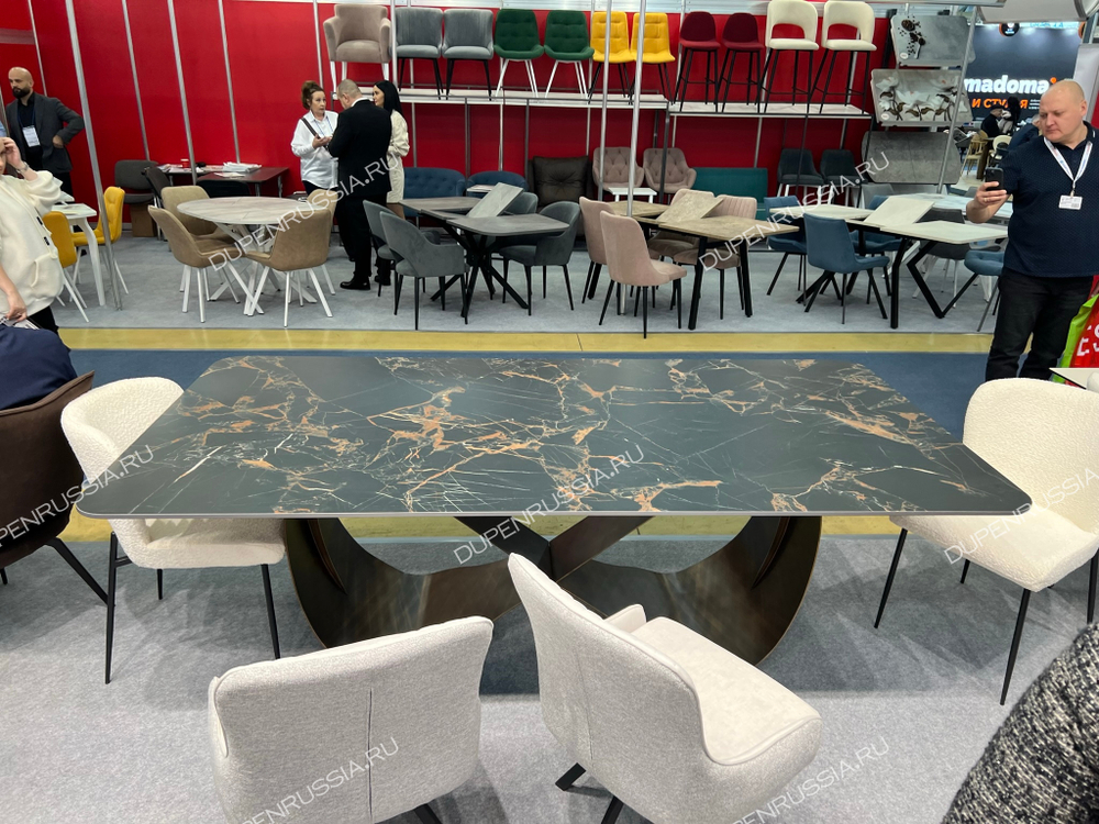 Стол DT9305FCI (240) черный керамика/бронзовый