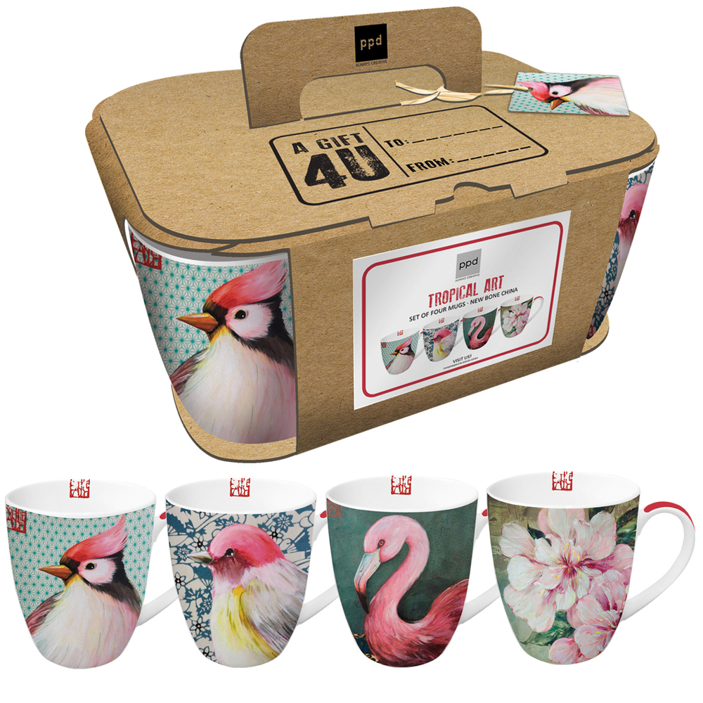 Набор кружек 4шт Paperproducts Design Oiseaux