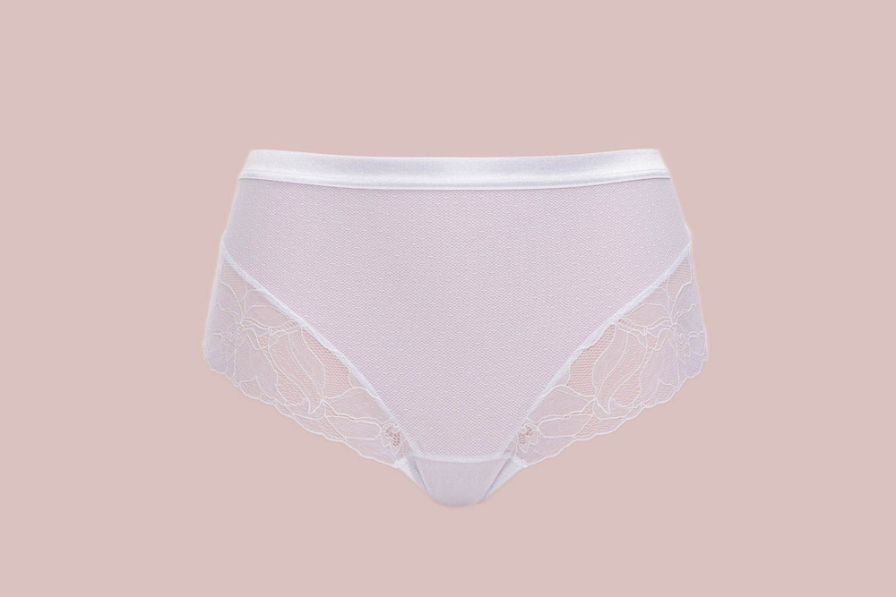 Белые трусики-стринги с высокой талией Glow (Размер: 38) (Цвет: белый)