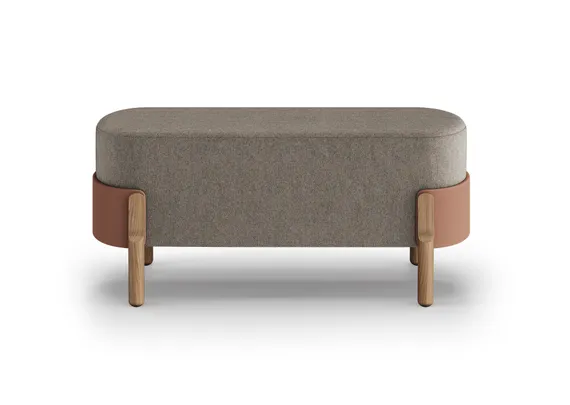 Банкетка Basic 100 см (капучино Твид, терракотовый Нео, дуб)