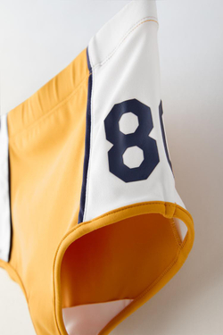 ZARA ШОРТЫ С ЦИФРОЙ И КОНТРАСТНЫМИ ДЕТАЛЯМИ, ГОРЧИЧНЫЙ