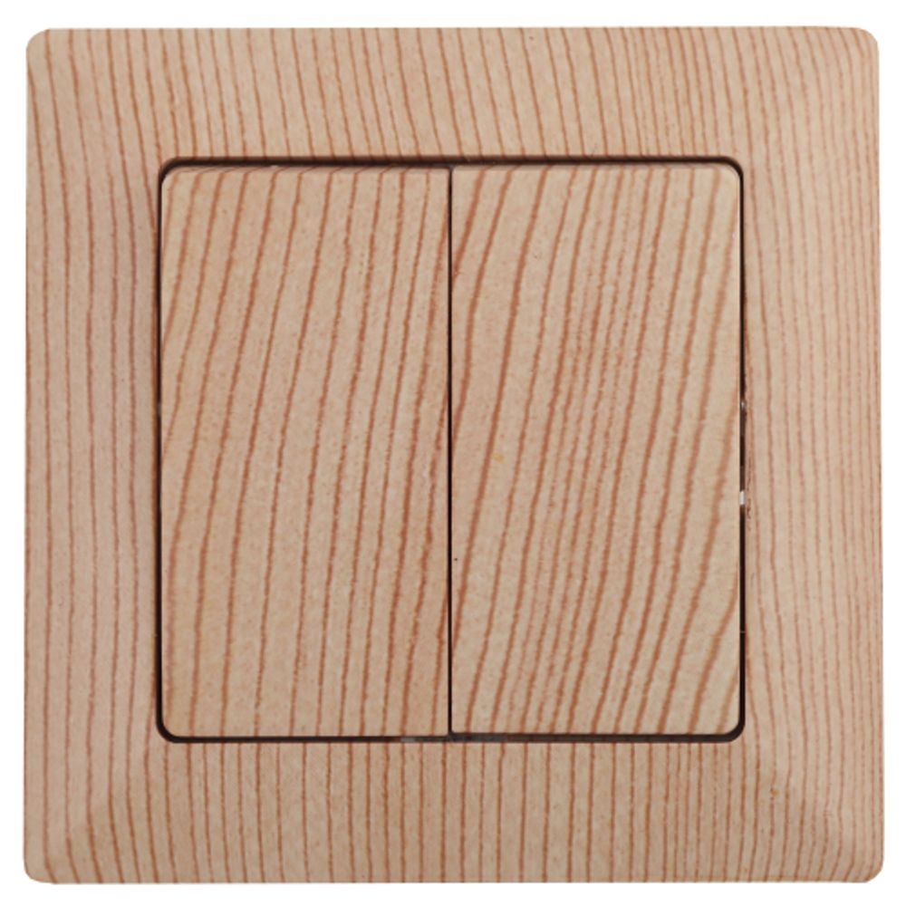 Выключатель Intro Solo 4-104-11 двухклавишный 10А-250В, IP20, СУ, сосна