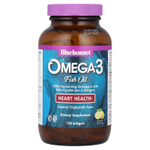 Bluebonnet Nutrition, рыбий жир с омега-3, для здоровья сердца, со вкусом лимона, 120 капсул (1000 мг в каждой)