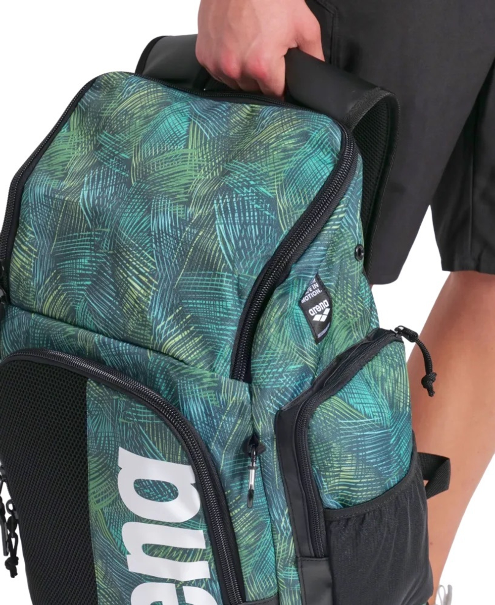 ARENA SPIKY III BACKPACK 45 ALLOVER ENERGY GREEN