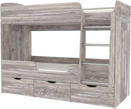 Кровать двухъярусная КарИВи Малыш Двойняшка 80х180 Бетон Бетон