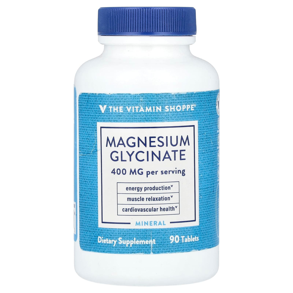The Vitamin Shoppe, Глицинат магния, 400 мг, 90 таблеток (200 мг на таблетку)