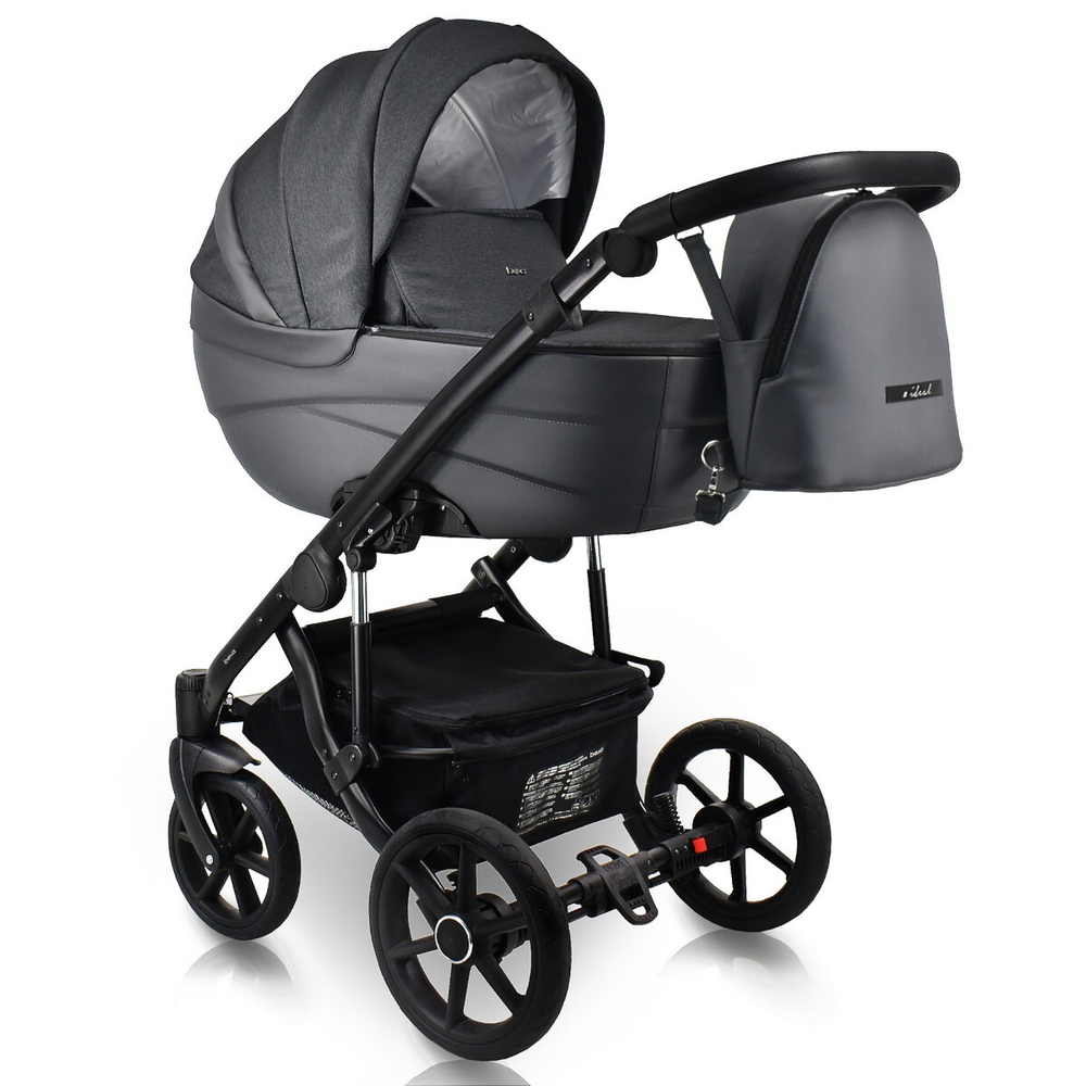 Детская коляска Bexa Ideal 2 в 1 ID 12 графит+графит кожа