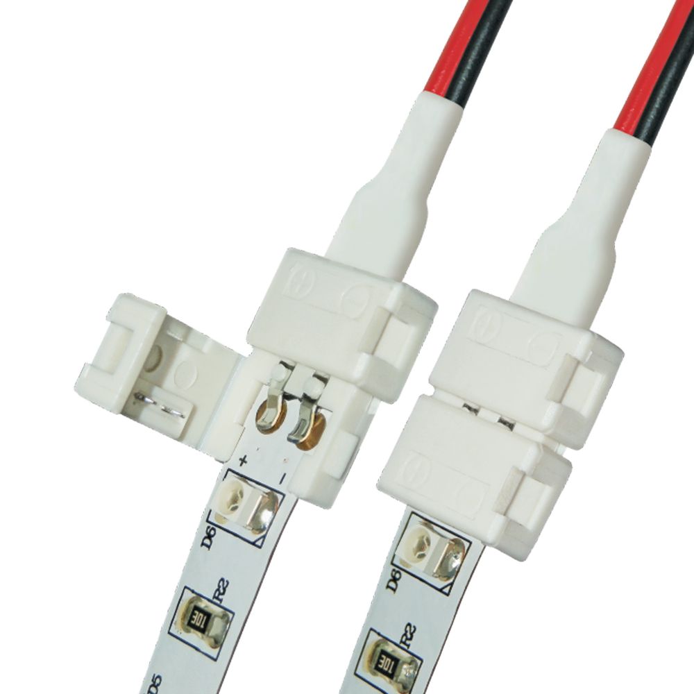 UCX-SD2/A20-NNN WHITE 020 POLYBAG Коннектор для соединения светодиодных лент 2835(3528), с блоком питания, 2 контакта. IP20. Белый. 20 штук в пакете.