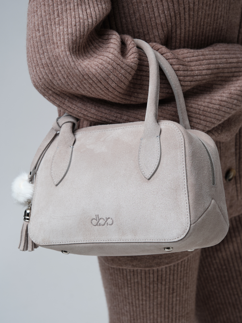 Замшевая сумка Polly DBR 31348 каменный