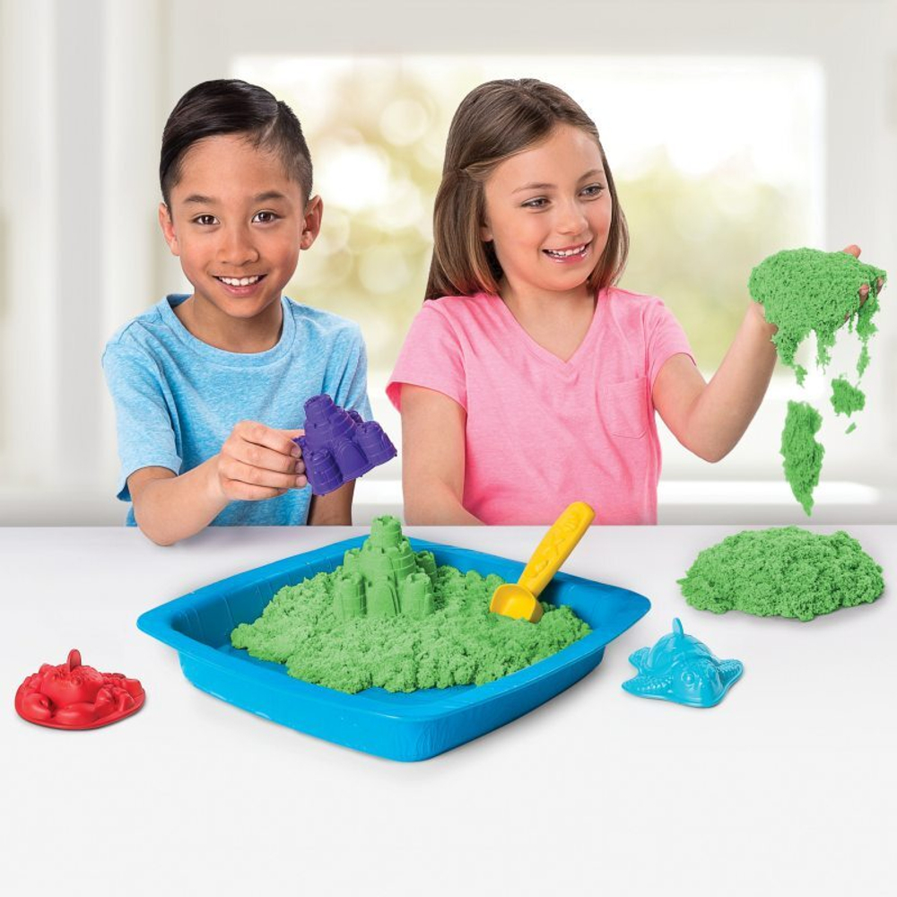 Kinetic Sand - Набор замок из кинетического песка с песочницей зеленый 454г 20106637