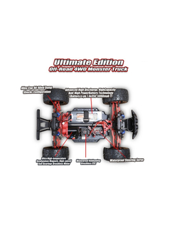 Радиоуправляемый монстр Remo Hobby GT Brushless (оранжевый) 4WD 2.4G 1/10 RTR
