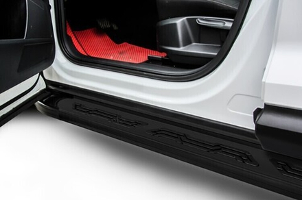 Пороги алюминиевые Nissan Qashqai (2013-2019) Alfa черные