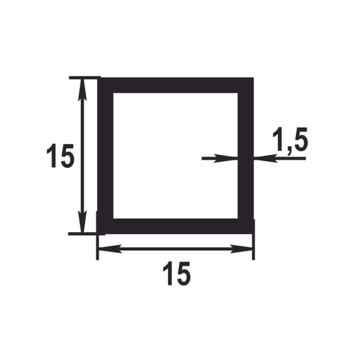 Труба квадратная Лука 15*15*1,5 ТКв 02.2000.502л золото