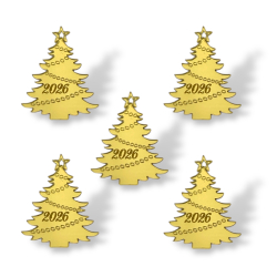 Топпер Мини "Ёлочка 2025" 4,5см ТМ6155 5шт акрил